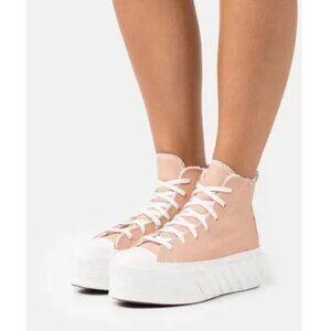 Converse 2X Platform High Cozy Sherpa - Vachetta Beige Leather 7.5